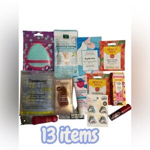 Burt's Bees lip Balm and other random beauty products all for one low price.